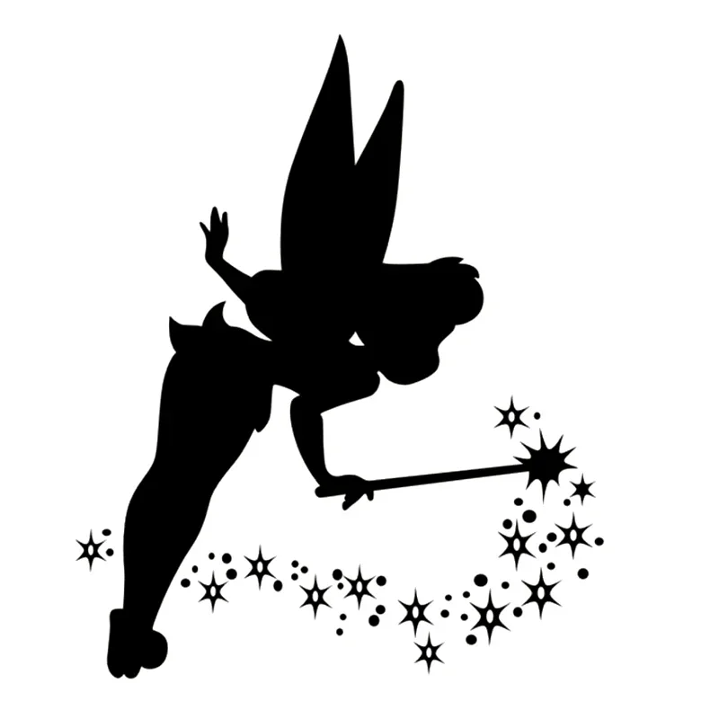 Car Stickers Various Colors Magic Wand Tinkerbell Star Modeling Decal PVC Auto Motorcycle Decorative Accessories,17CM*14CM