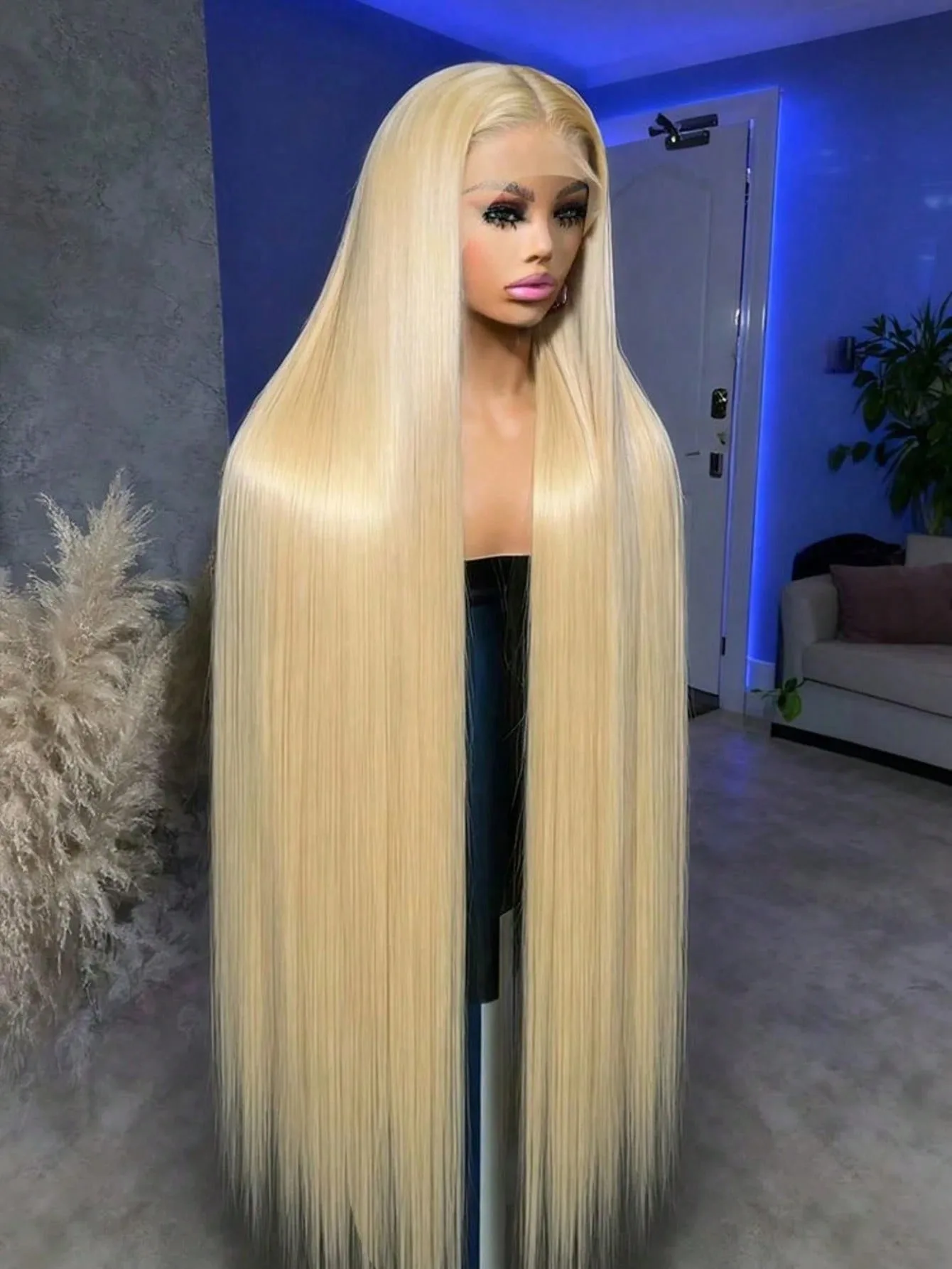 

40-дюймовый парик из натуральных человеческих волос, прямой, с кружевной передней частью 13x4, цвет 613, прозрачное кружево HD 13x6, плотность 200%, 13*6, идеально прямые, бразильские, светлые