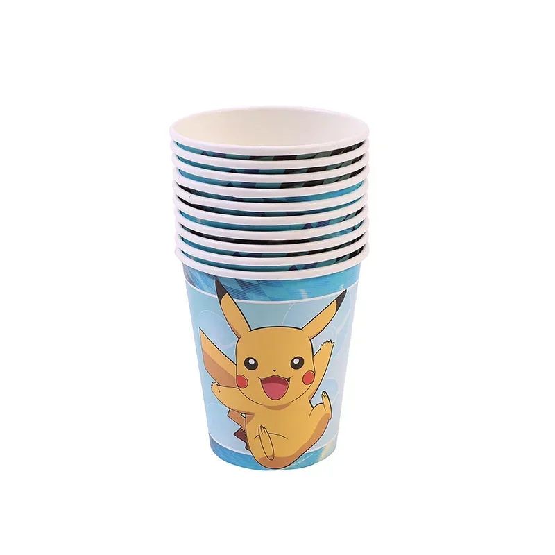 Pokemon Themed Party Supplies Pikachu Jednorazowa zastawa stołowa Zestaw balonów z cyframi Baby Shower Dekoracja urodzinowa dla dzieci Zabawka