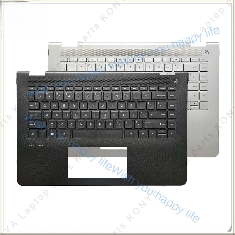 

L... New For HP Pavilion X360 14-BA TPN-W125 Laptop Palmrest Upper Cover Keyboard