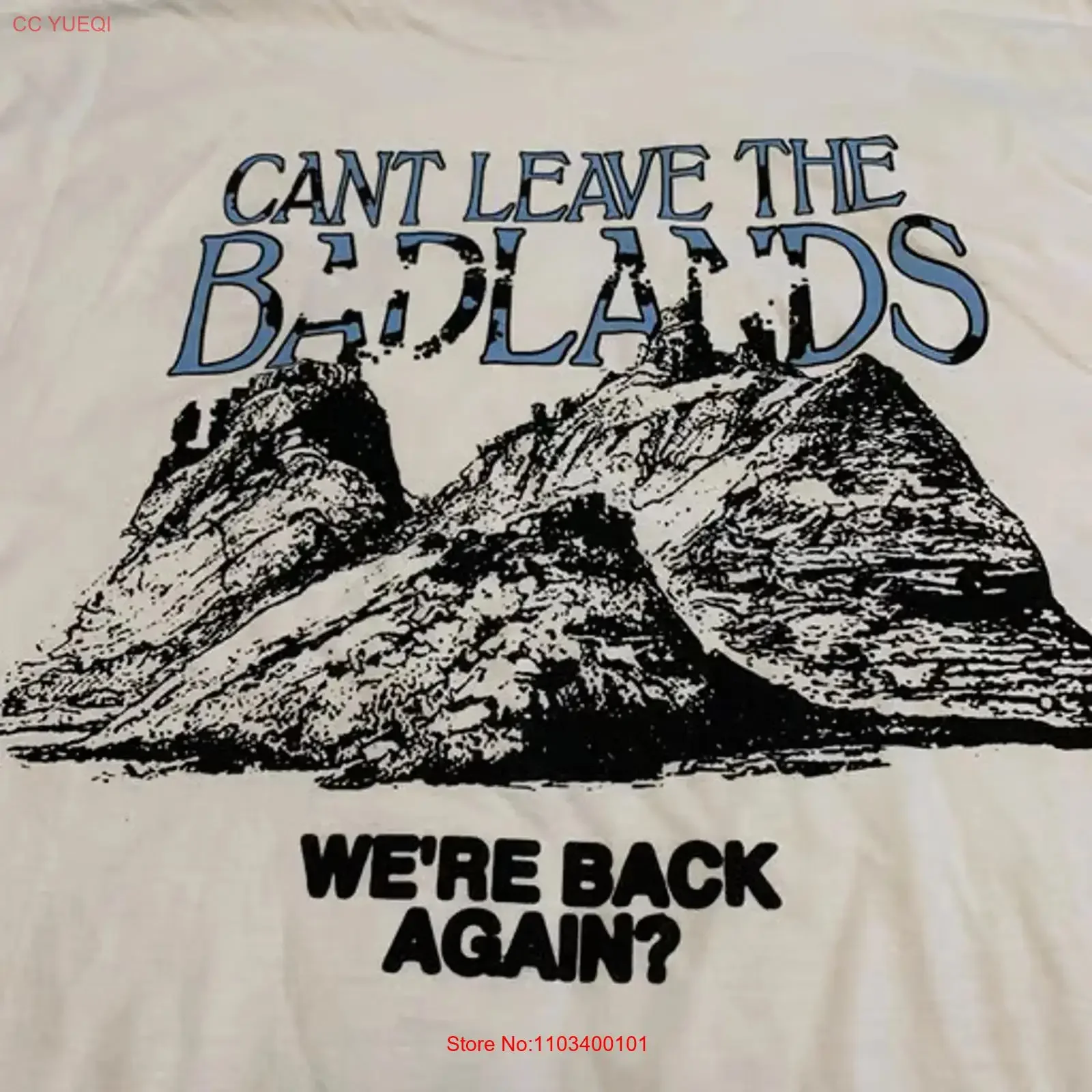 Camiseta Halsey Can't Leave Badlands blanca talla S-5XL E1475 vintage lavada estilo streetwear versátil elegante gráfico informal