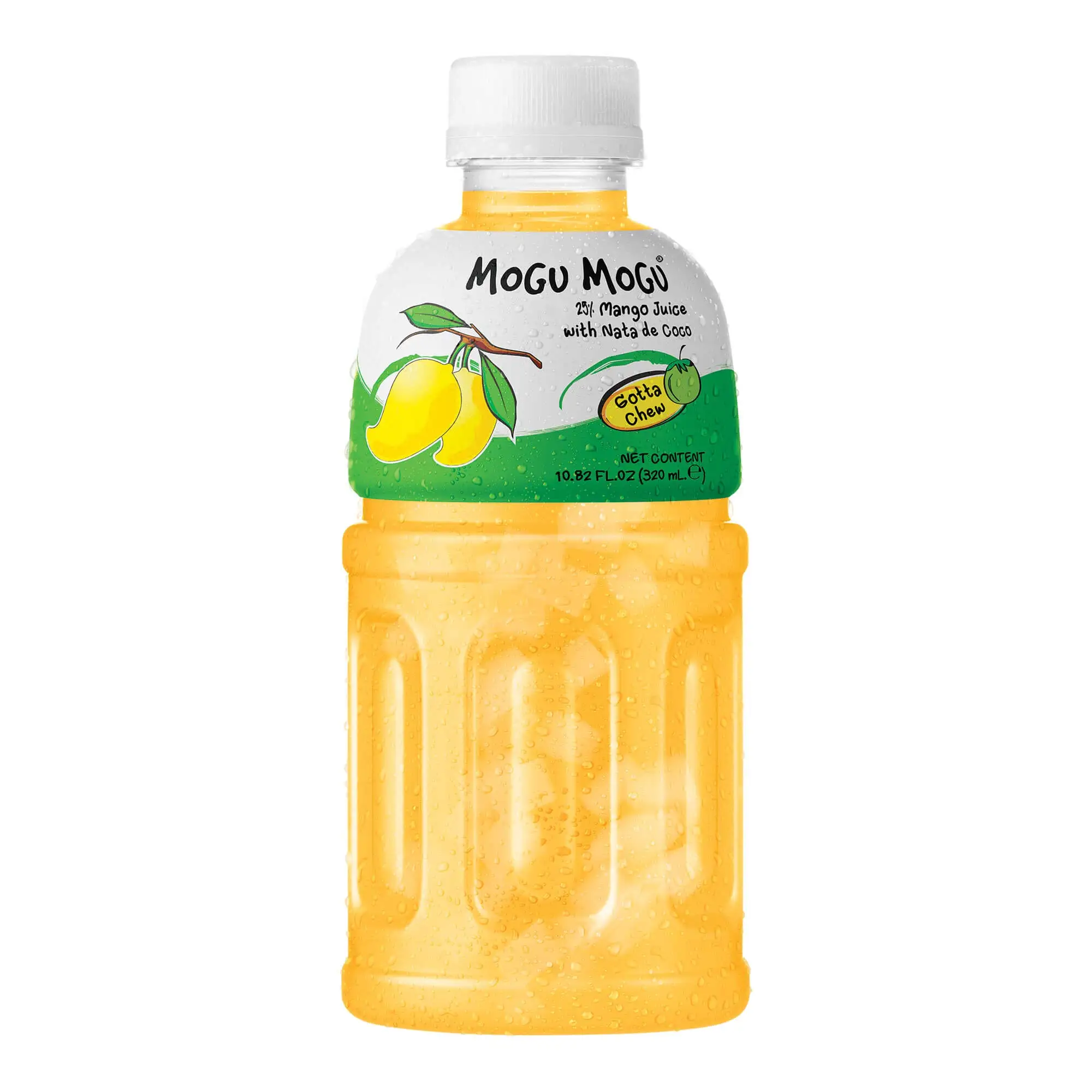 Mogu Mogu Jugo De Frutas con Nata De Coco, 10.82 FlOz (Mango, paquete de 12)