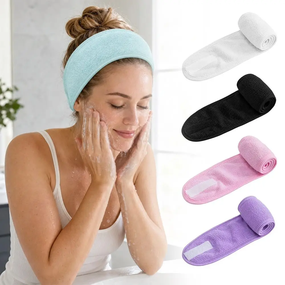 New Non-slip Towel Headband Stretchable Adjustable Head Wrap Can Be Pasted Makeup Headband Yoga - view 2