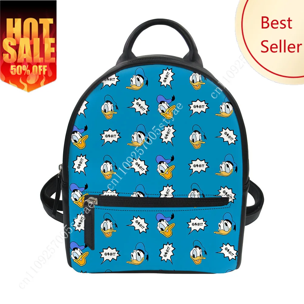 

Donald Duck Backpack Disney Cartoon Decorate Leather Bags Design Your Photo Logo Text Party Holiday Custom Gifts