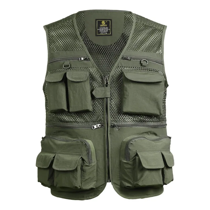 Fishing Vest Breathable Travel Mesh  with Zipper Pockets Summer Work  for Outdoor Activities  Men's