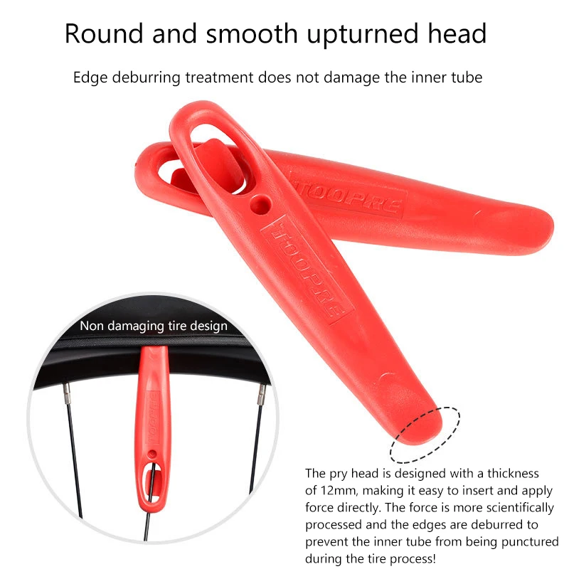 1 قطعة رافعة إطارات الدراجة الجبلية على الطريق، مناسبة لجميع أحجام الإطارات، أداة إصلاح العجلات الخفيفة للغاية وقابلة لإعادة الاستخدام