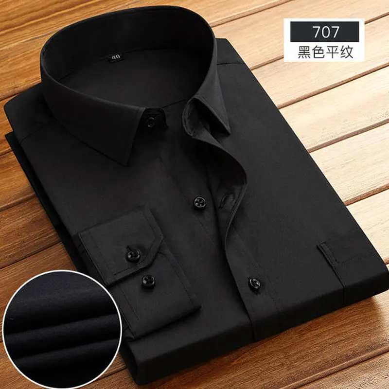 New men\'s long sleeve shirt Spring and autumn high quality cotton with pocket wear formal business casual breathable stripes