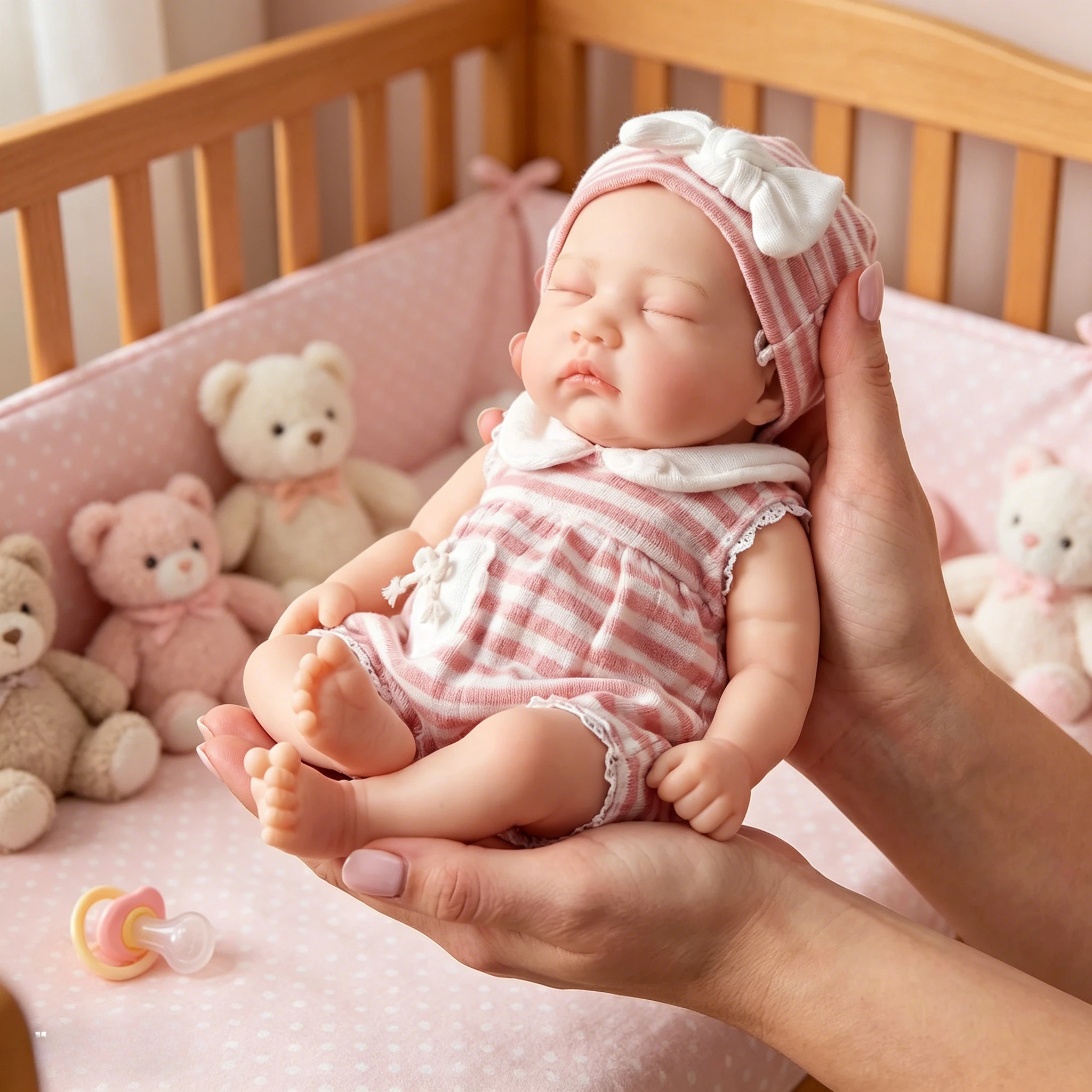 NPK 13inch Reborn Baby Soft Platinum Solid Silicone Doll 3D Painted Version Elastic Strechable Collectible Dolls Gift