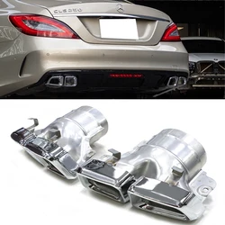 Quad Exhaust Tips for Mercedes Benz W218 CLS 300 350 400 500 Upgrade to CLS63 AMG Style Stainless Steel Tailpipe
