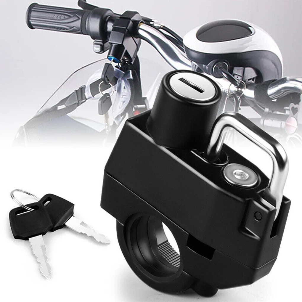 Helmet Lock Anti-Theft Locker Locking Device Aluminum Alloy Fine Workmanship Shockproof Key Durable Motorbike Accessories