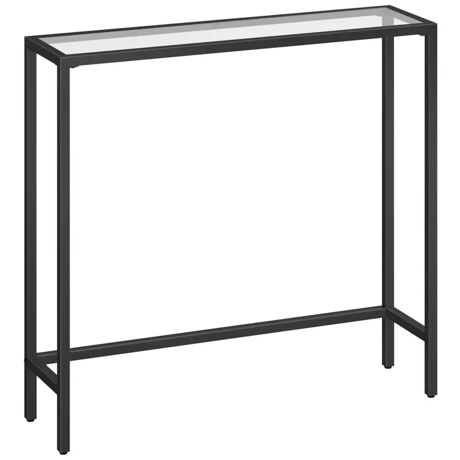 

29.5 Narrow Console Table, Tempered Glass Entryway Table, Modern Sofa Table Behind Couch, Small Side Table for Entrance, Living