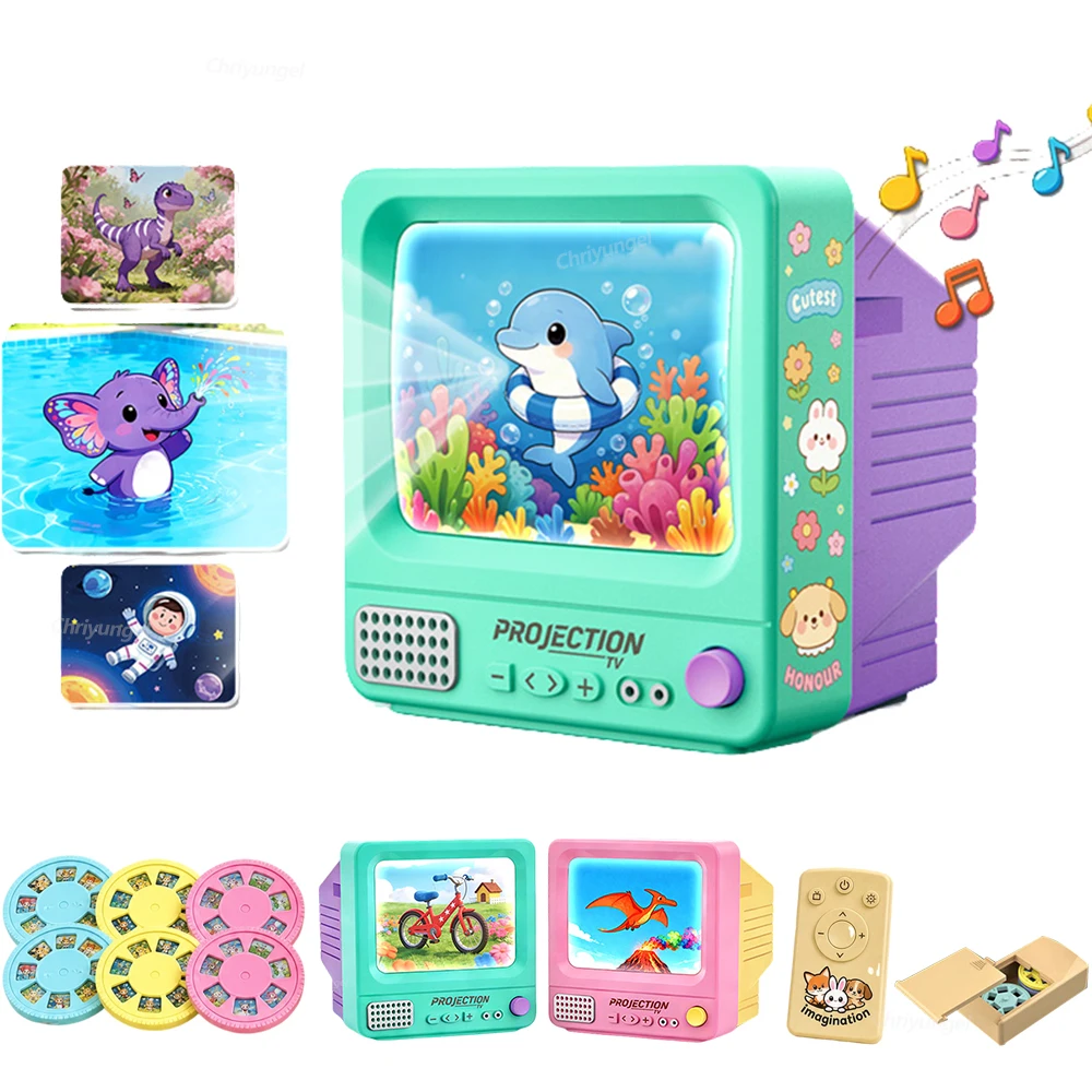 Kids Education Learn Tv - Proyector de TV Musical Retro para