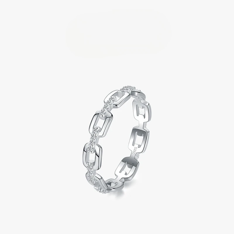 

Japanese and korean casuals925 sterling silver ring for women niche stylecut out geometric design index finger ring jewelry