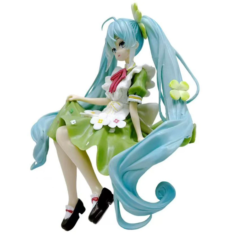 재고 있음 애니메이션 15cm 클로버 앉은 자세 골프 그린 드레스 PVC 액션 피규어 모델 인형 장식 발렌타인데이 선물