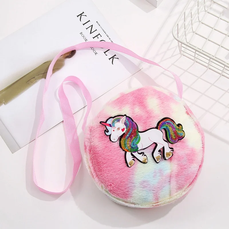 New Fashion Children Girls Shoulder Bag Cute Unicorn Animals Messenger Bag Kids Keys Coin Purse Cute Princess Mini Handbag