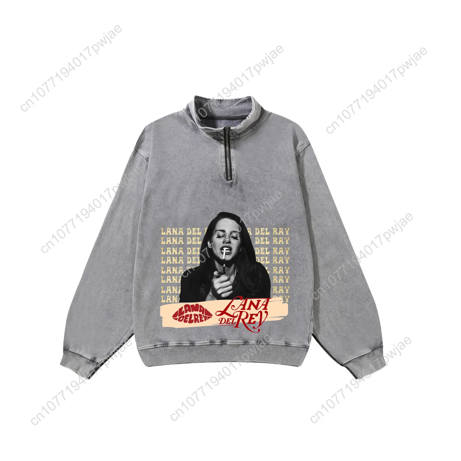 Lana Dere Singer Custom Retro Sweatshirt Mans Womans Half Zipper Vintage Sweat Shirt Photo Custom Made Tops