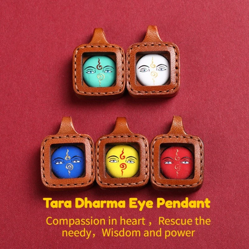 

Cowhide Shell Mini Thangka Pendant Dharma Eye Pendant Men's Women's Talisman Meditation Jewelry Tibetan Traditional Hand-painted