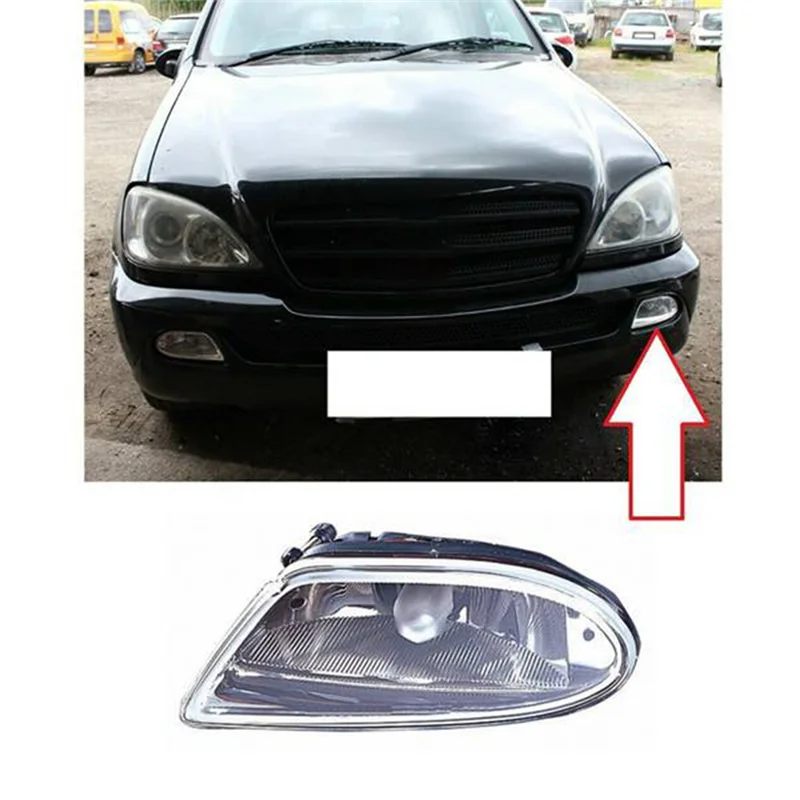 

Противотуманная фара переднего бампера слева для Mercedes-Benz ML W163 ML ML350 1998-2005, противотуманная фара дальнего света 1638200328