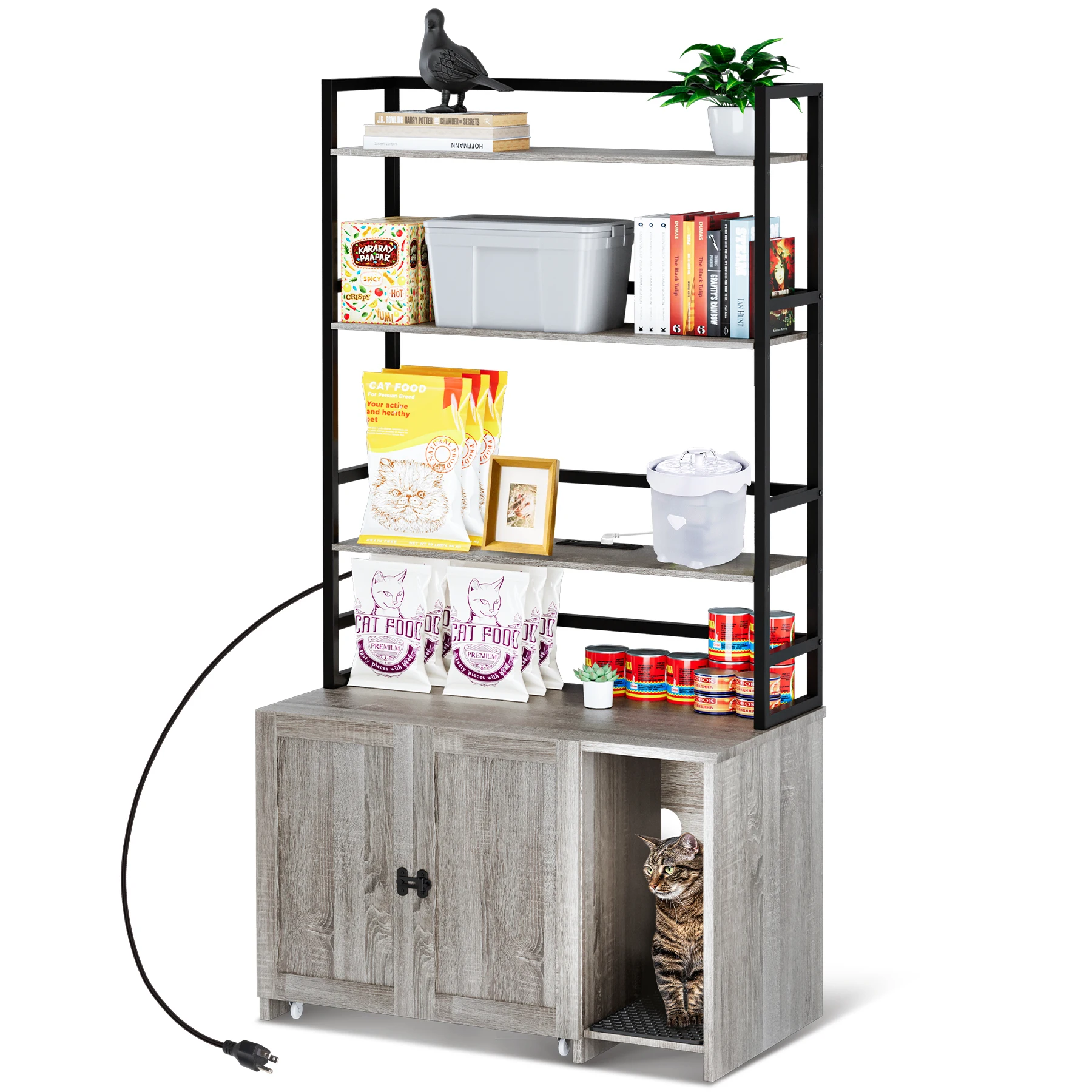 1 Triamine Board + Iron Cat Litter Cabinet