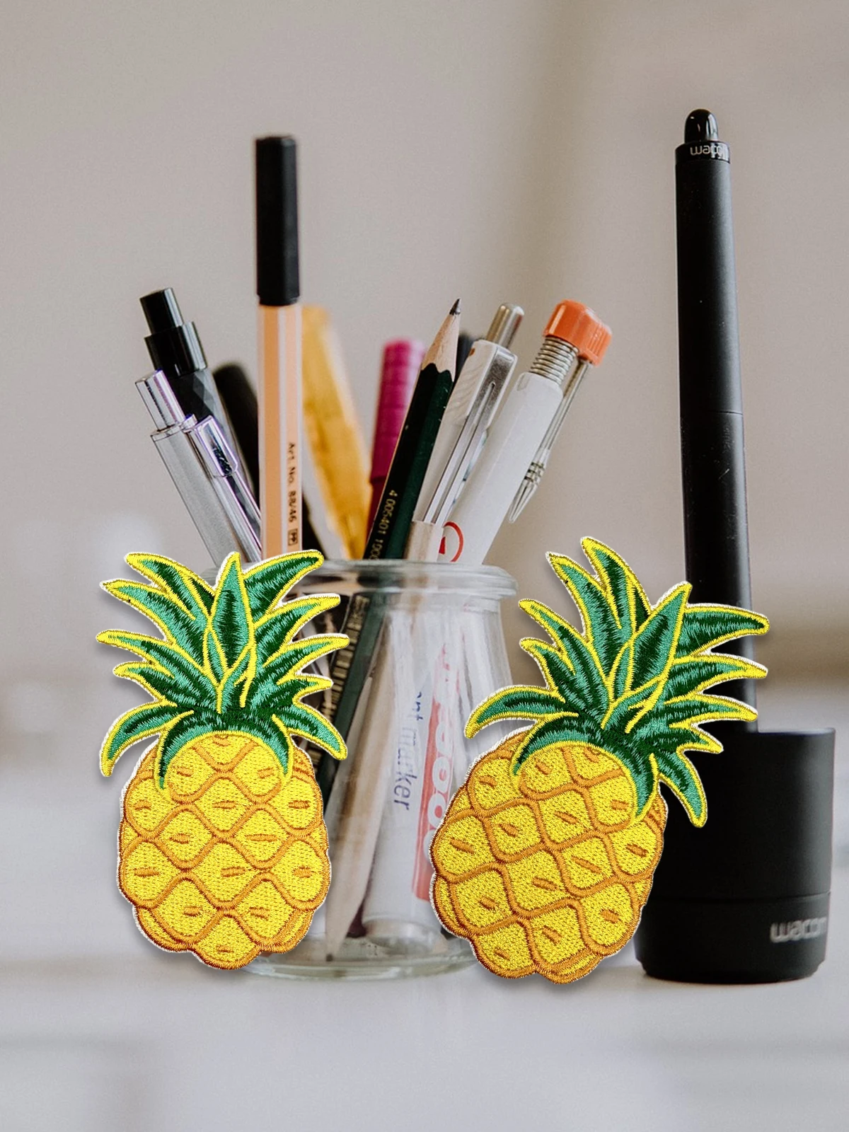 10/20 PCS Pineapple Fruit Embroidery Patches for Bag Jeans Iron On Applique for Clothes Small DIY Accessories DIY