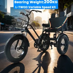 20 inch shock absorber front fork, external 7 speed transmission, pedal tricycle, 4.0 fat tire tricycle, high carbon steel frame