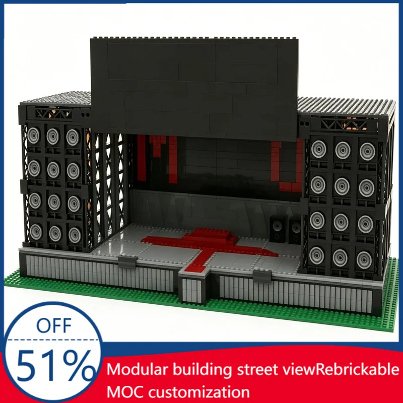 

2587PCS Concert Stage Model For Depeche Mode World Violation Tour Custom Children Building Blocks Assembly Toy Christmas Gifts