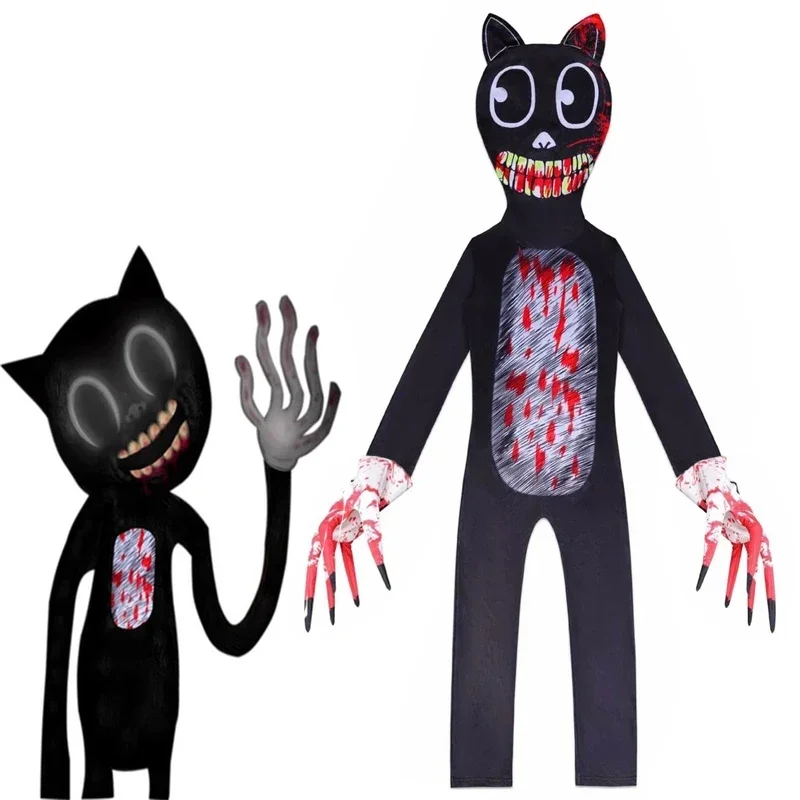 Disfraces de Halloween para niños, disfraz de gato negro de anime, mono para niños y niñas, ropa de fiesta de Carnaval, novedad de 2022
