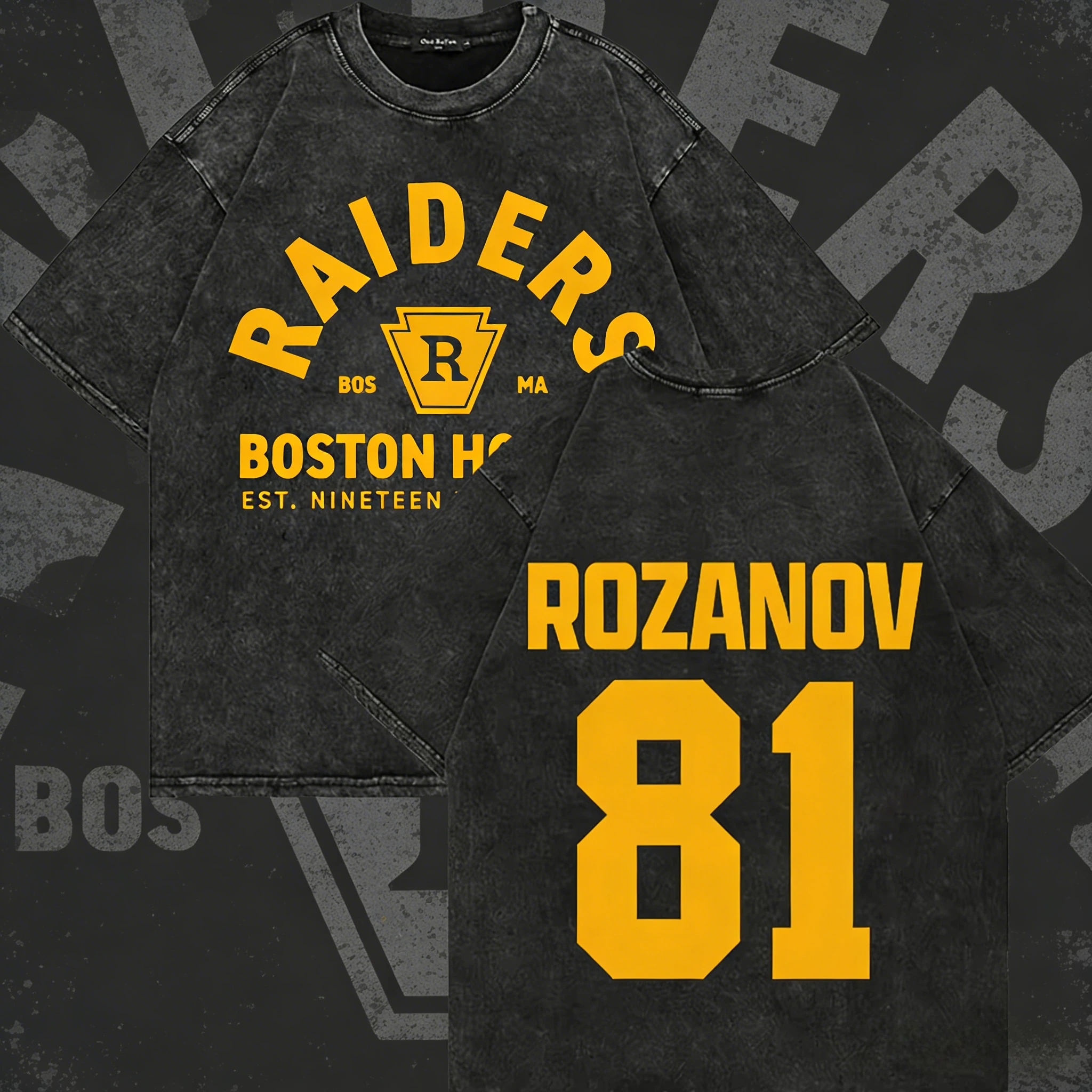 

New Heated Rivalry retro Mineral Wash Unisex cotton shirt Raiders Rozanov 81 graphics men's Women's Short Sleeve Cheap Tshirt