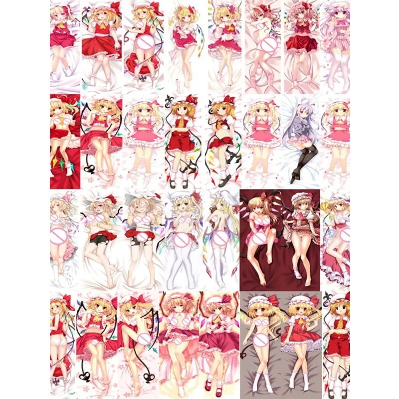 TouHou Project DIY Custom Dakimakura Anime Embodiment of Scarlet Devil Flandre Scarlet Pillow Cover Case Hugging Body Pillowcase