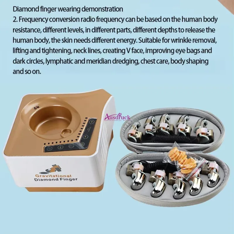 Urządzenie do masażu 2 w 1 EMS RF Golden Finger z mikroprądami i podciśnieniem do liftingu, ujędrniania skóry i redukcji zmarszczek