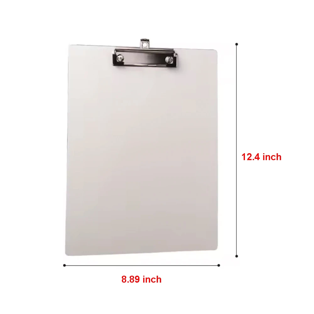 5pcs Pack Blank Sublimation MDF File Document Clipboard Folder with Metal Clip