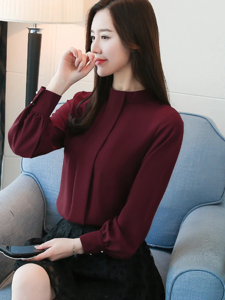 New Autumn Spring Tops Women Fashion Ladies Long Sleeve Shirts Casual Chiffon Blouse 2024 Work Wear Office Blusas Femininas