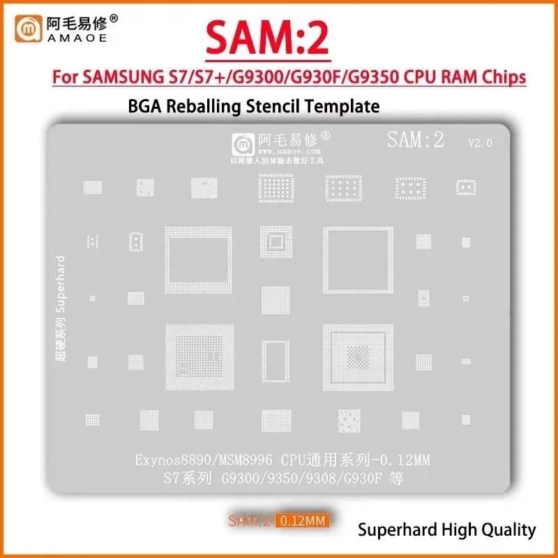 AMAOE SAM1-20 BGA-Schablone zum Reballen für SAMSUNG S7/S7/S6/S8/S9/S10/S20/S21/S22 Ultra Note 10/9/8/6/5 A10 A20 A30 A40 A50 A60 A70 – Detail 3