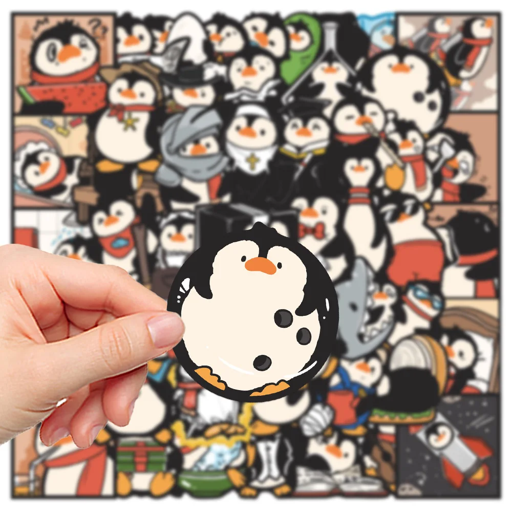 50pcs Penguin Stickers For Laptops Hand Books Phone Cases Insulated Cups Decorative Waterproof Stickers Birthday Gifts
