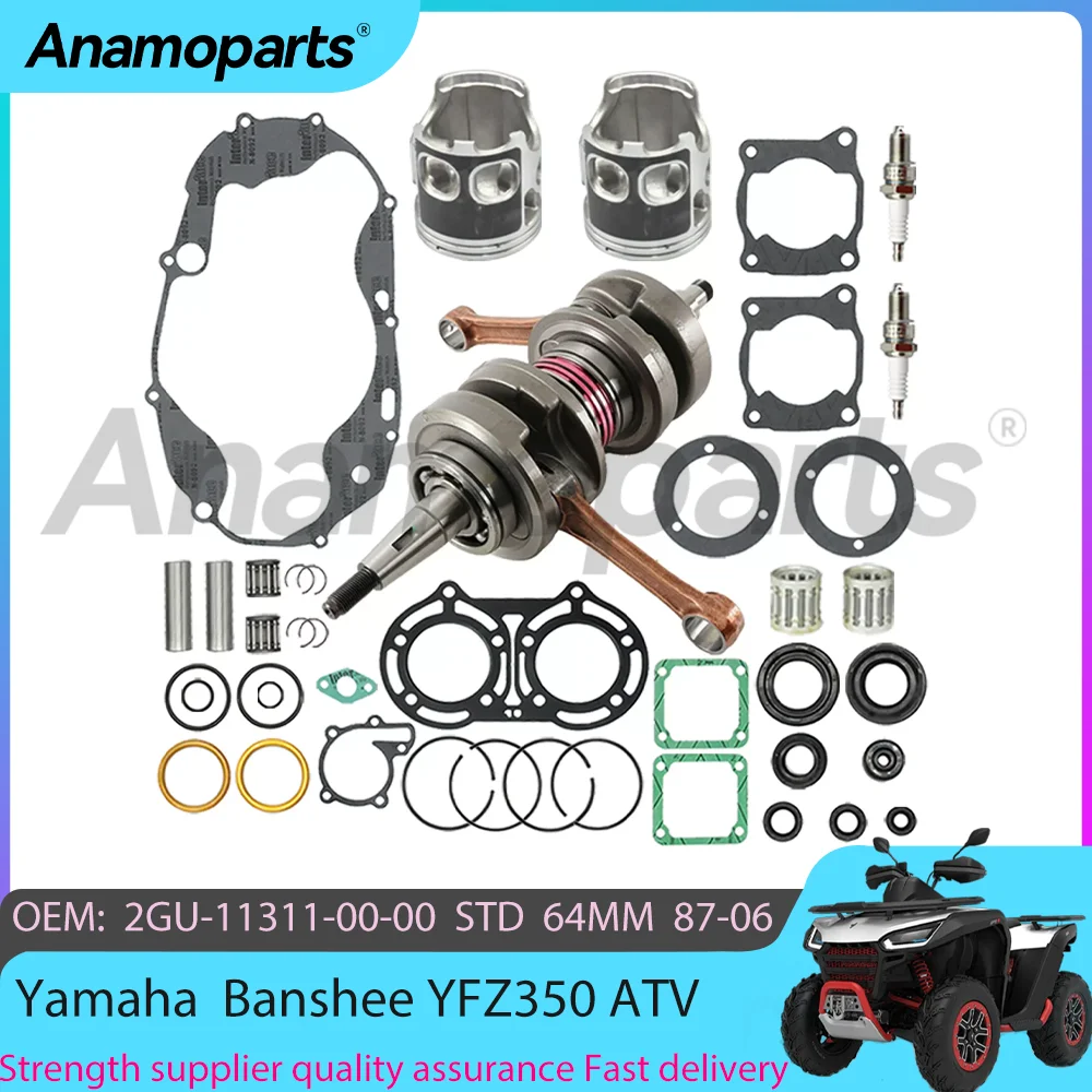 Motor Crankshaft piston gasket Connecting Rod Rebuild Overhaul Kit for 1987-2006 Yamaha Banshee YFZ350 ATV 2GU-11311-00-00