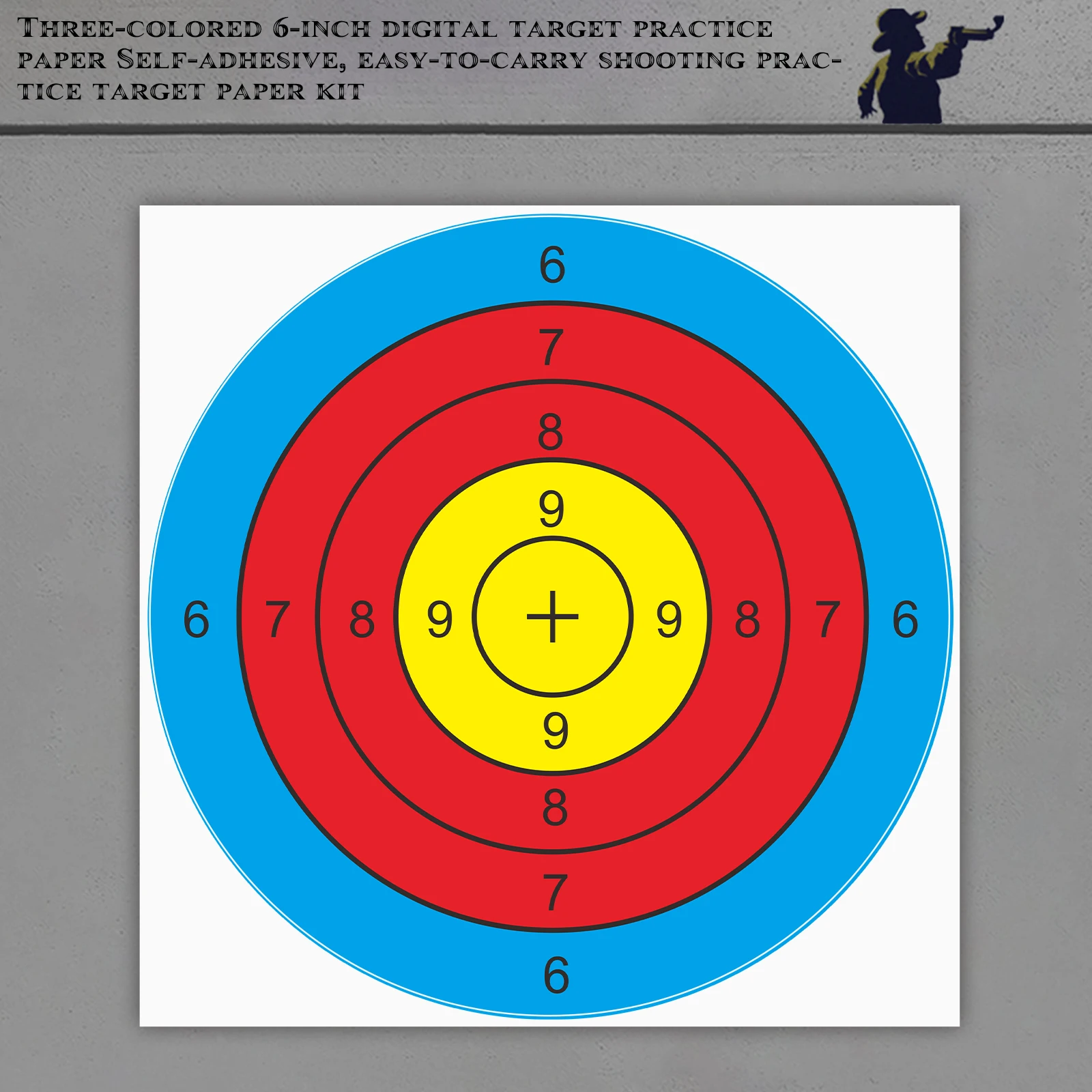 20 шт. 6-дюймовые трехцветные кольца с цифровой концентрацией, наклейки для стрельбы по мишеням, наклейки для тренировки мишеней, этикетки для стрельбы по мишеням (можно использовать для реальной практики пистолета и пневматического оружия)