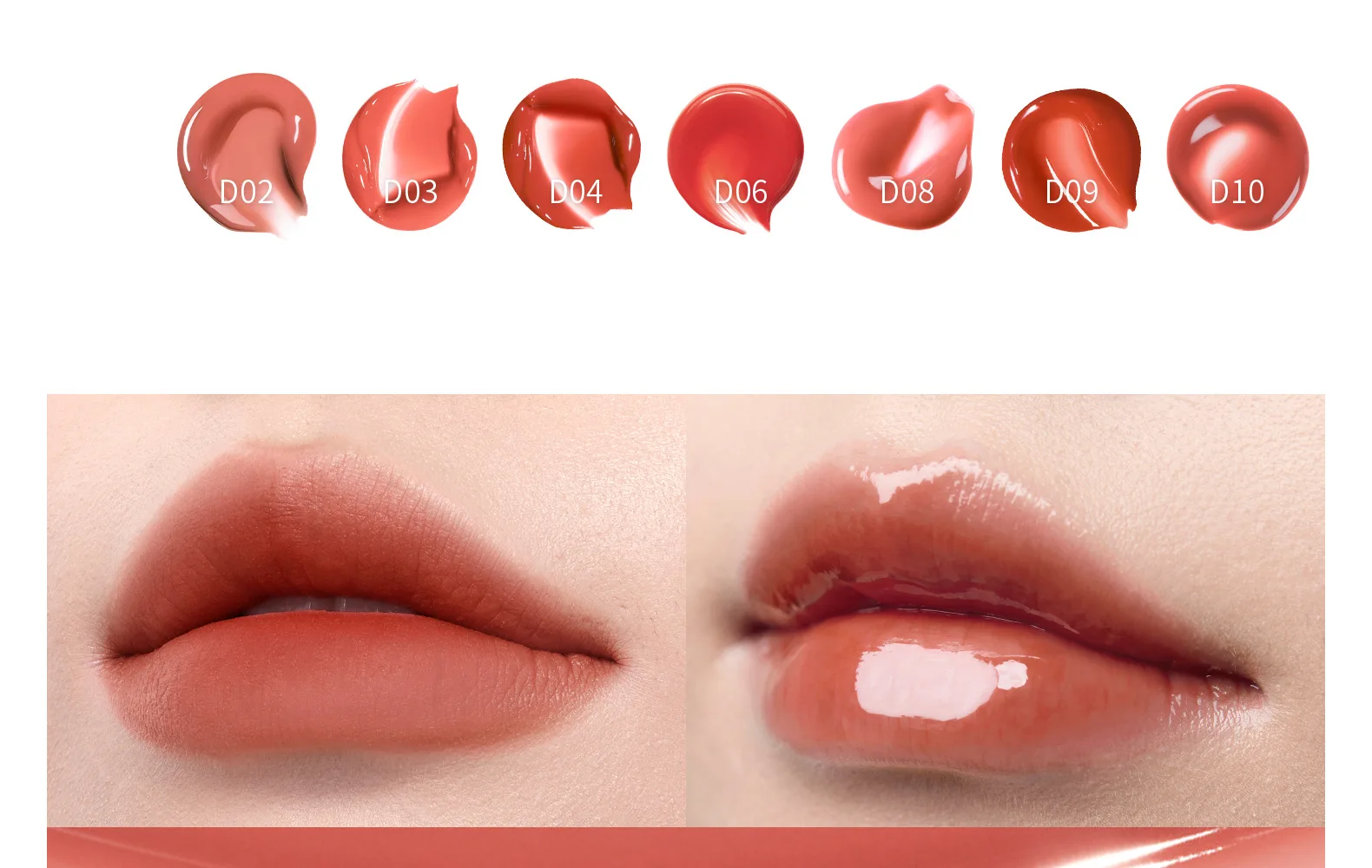 Mooekiss Doppelköpfiger Lippenstift, langlebig, antihaftbeschichtet, filmformend, Spiegel-Lippenglasur, flüssiger Lippenstift, Schönheits-Lipgloss, 3,2 g