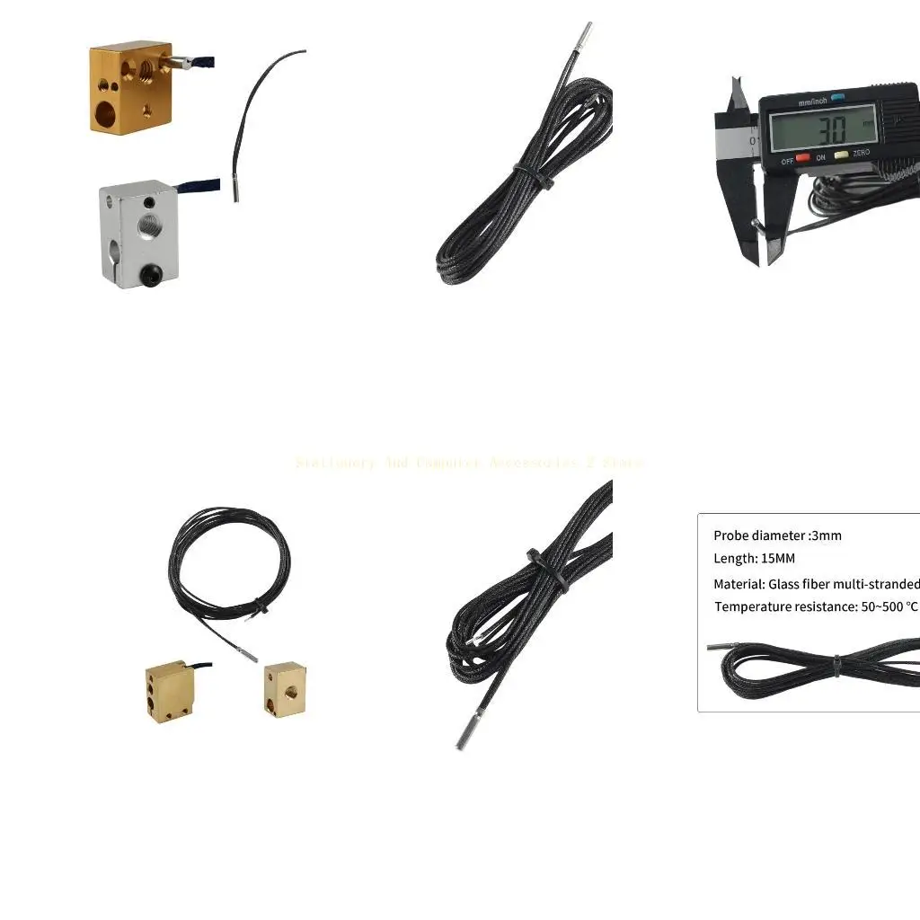 PT1000 Probe 3mmx15mm Up to 500° line 1.5m Platinums Thermal Resistance
