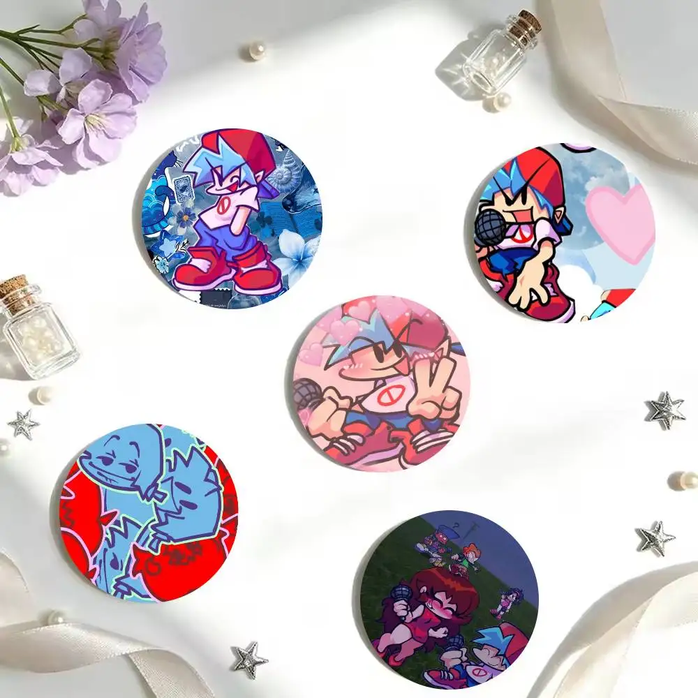 Game F-Friday Night Funkin Badges 25 32 44 58 75 mm Round Cosplay Pin Bag Decor Fans Collect Friends Gifts Brooch Souv