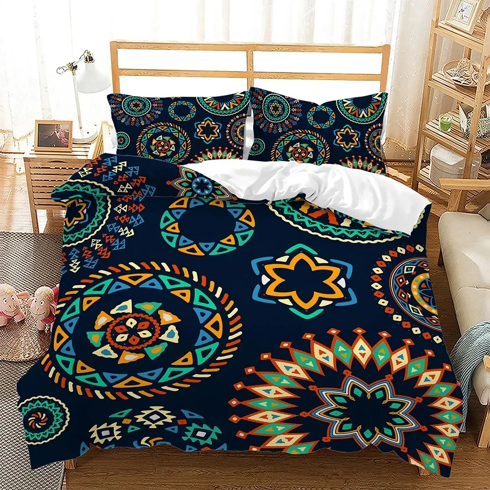 Bohemian Bedding Set Fashion Duvet Cover Pillowcases Single Double TwinQueen For Men Women Kids Gift