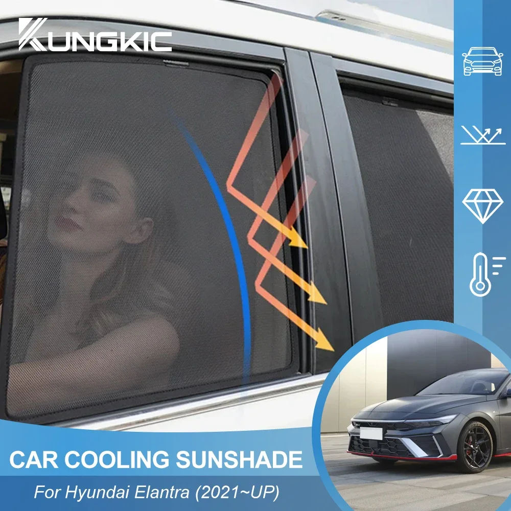 

Магнитная солнцезащитная шторка для Hyundai Elantra 2021-2024 (Avante CN7) на лобовое стекло и задние боковые окна
