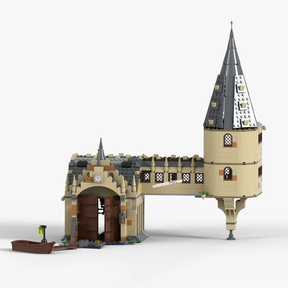 Construcción del puente de Harry Potter para niños, 694, piezas, película mágica, Modular, modelo de casa, ideas creativas, juguete, regalo de cumpleaños, bloques de construcción, MOC-75954