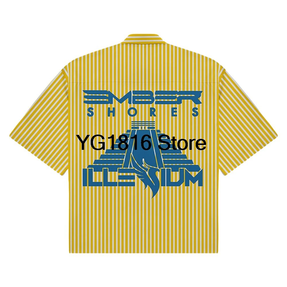 3D ILLENIUM ILL ES25 BUTTON DOWN FASHION Men Short Sleeves Button Down Mens Oversized Blouse Shirts Clothes