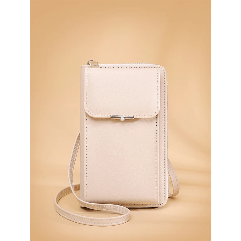 2024 new mobile phone bag, women’s crossbody bag, shoulder bag, fashionable large-capacity storage bag, metal pearl decoration,