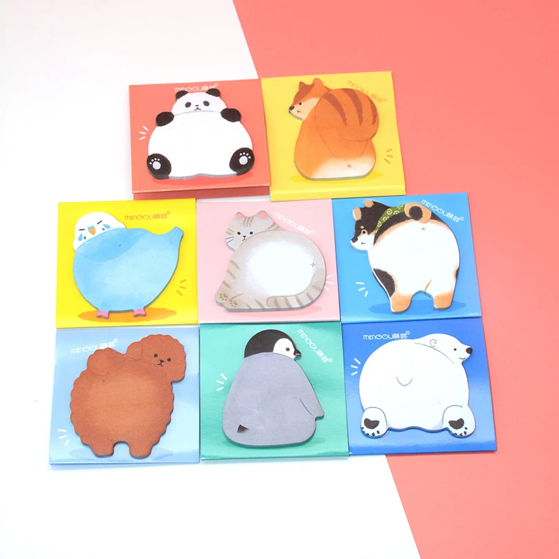 30 Sheets Cute Animals Sticky Notes Office Accessories Notepad Bookmarks Diary Decoration To Do List School Supplies Memo Pad