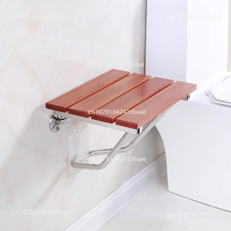 

Solid wood shower chair, shower room stool, folding shoes change, bath wall chair 380*338mm Medium size