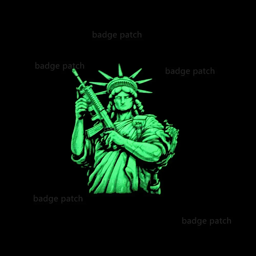 Statue of Liberty American Flag Reflective Inspirational Psalm Patch 144:1 BNW Joshua Battle Badge Be Strong and Be Brave Patch