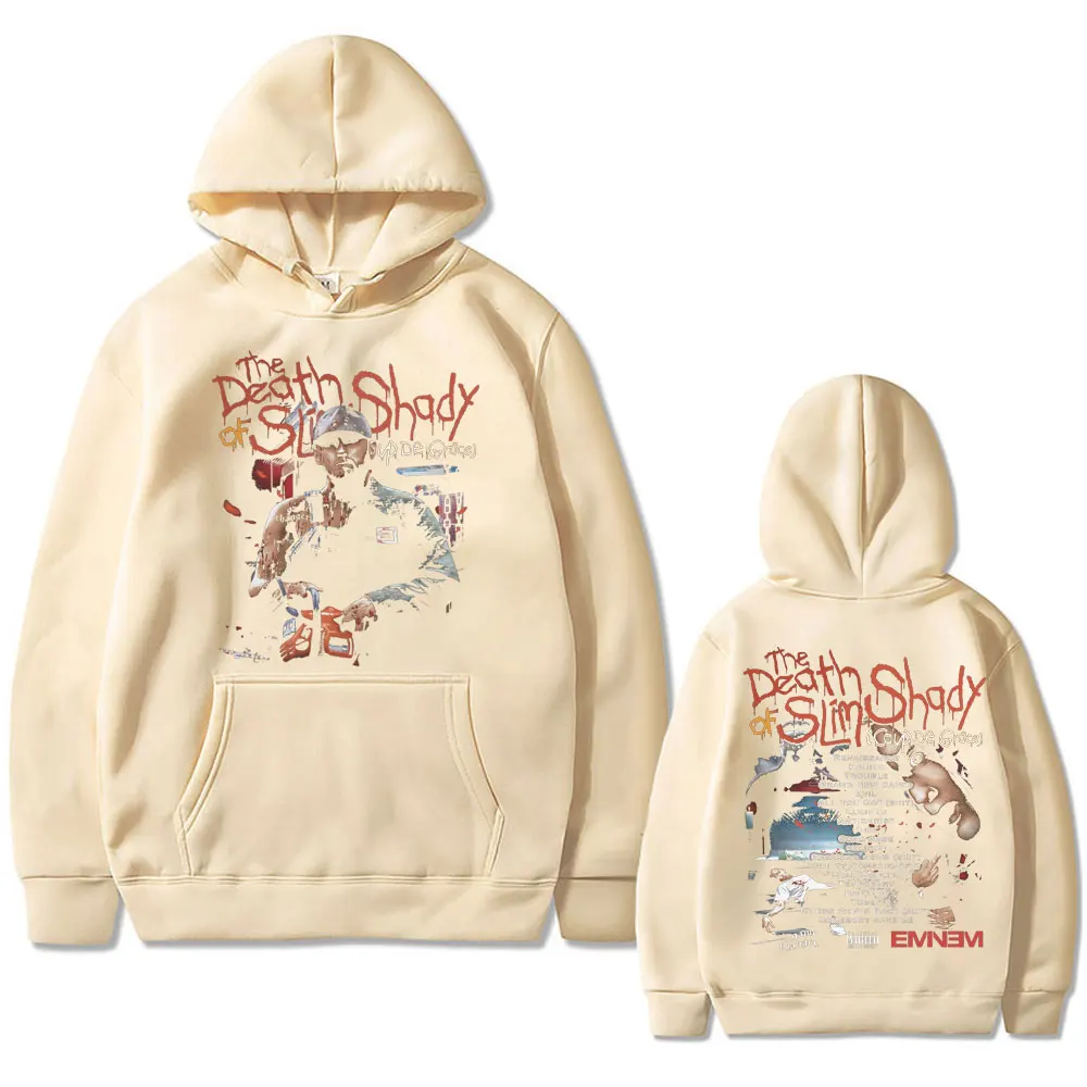 Rapper Eminem The Death of Slim Shady Album Print Hoodie Men Women Fashion Oversized Sweatshirt Men's Vintage Hoodies Streetwear