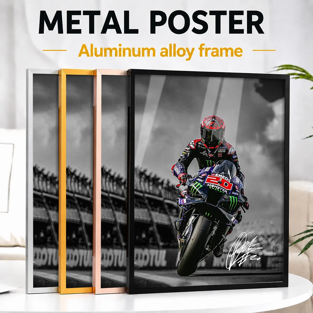 Fabio Quartararo MotoGP Framed Metal Print Customized Photo Technical Machine Style Wall Art For Game Room Ideal Birthday Gift