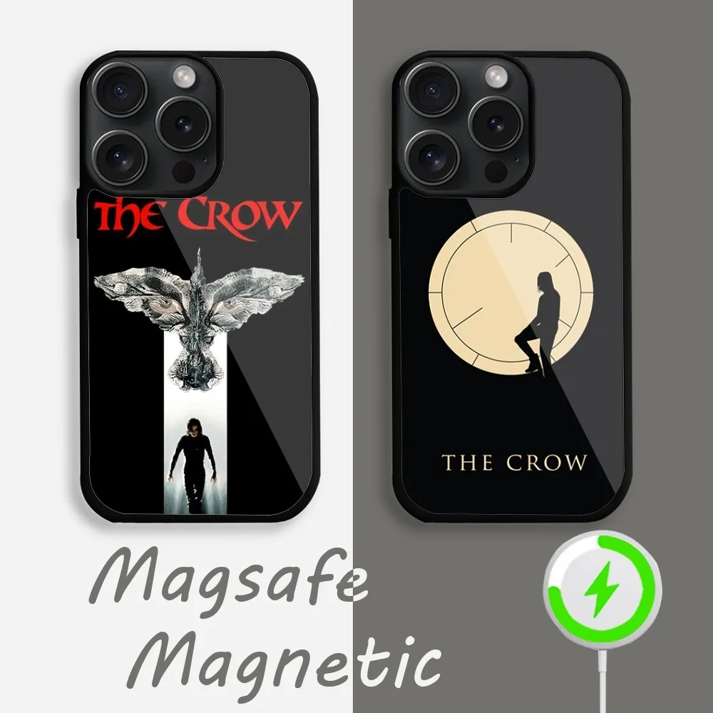 THE C-CROW Phone Case For iPhone 15 14 13 12 11 Pro Max Plus Magsafe Magnetic Wireless Charging Cover